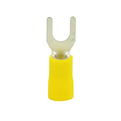 Terminal amarilla de horquilla 3/16" para cable 12-10 AWG 