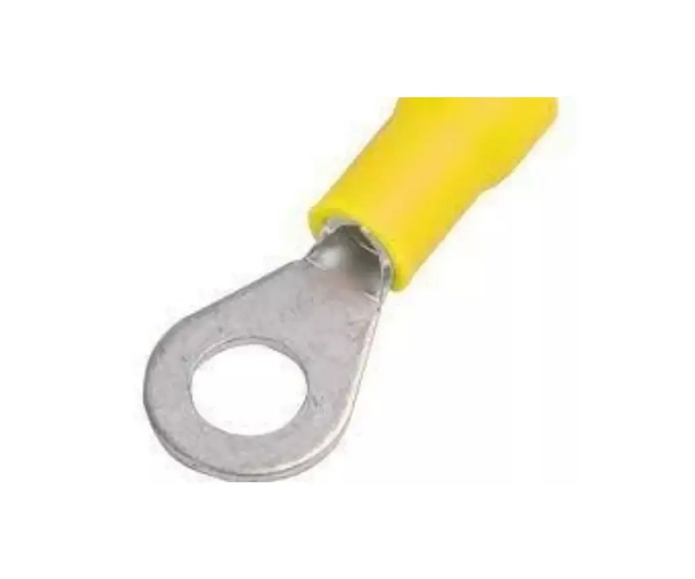 [0104-01] Terminal amarilla de argolla 3/16" para cable 12-10 AWG 