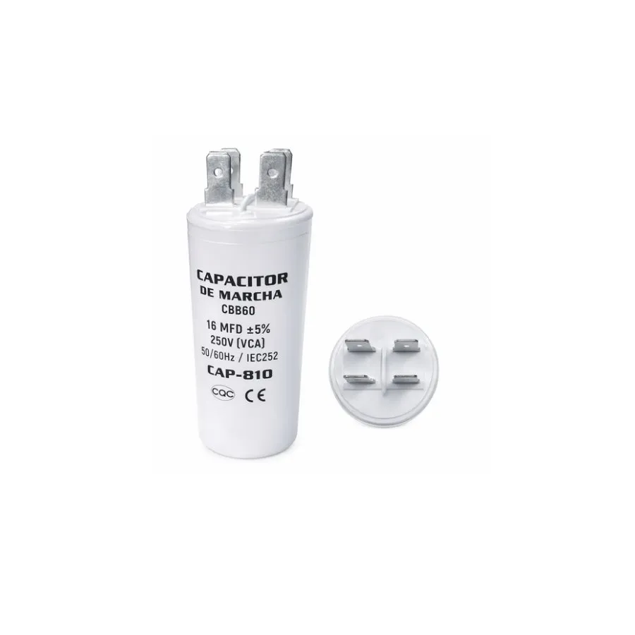 [0103-01] Capacitor de marcha de 16 MFD / 250Volt. / CBB60  marca Coninca para bomba de agua.
