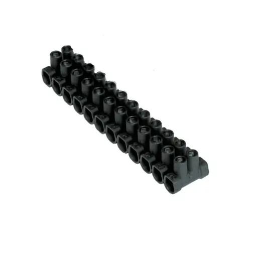[0110-03] Bornera plástica negra tipo regleta para cable 10-8 AWG (20 amperios)